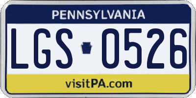PA license plate LGS0526