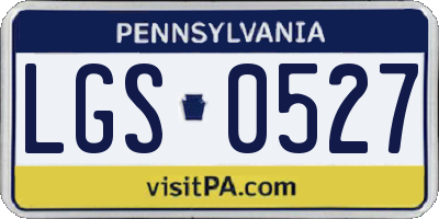 PA license plate LGS0527