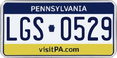 PA license plate LGS0529
