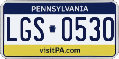 PA license plate LGS0530