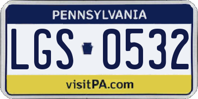 PA license plate LGS0532