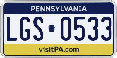 PA license plate LGS0533