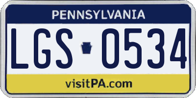 PA license plate LGS0534