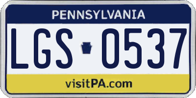 PA license plate LGS0537