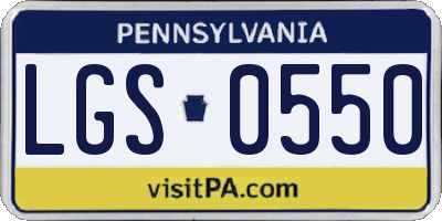 PA license plate LGS0550