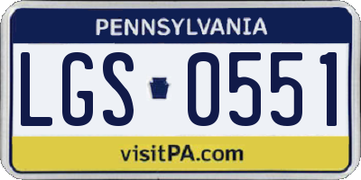 PA license plate LGS0551