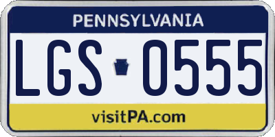 PA license plate LGS0555
