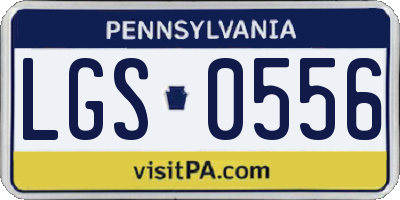 PA license plate LGS0556