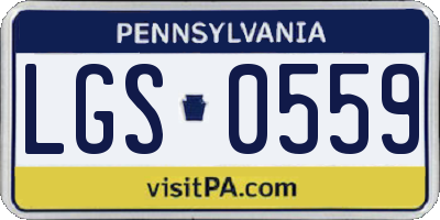 PA license plate LGS0559