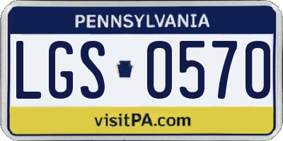 PA license plate LGS0570