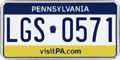 PA license plate LGS0571