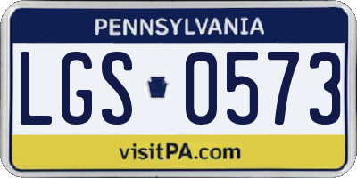 PA license plate LGS0573