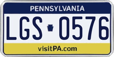 PA license plate LGS0576
