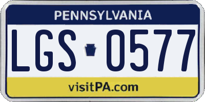PA license plate LGS0577