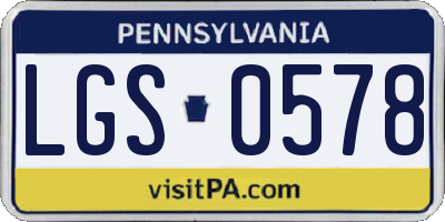PA license plate LGS0578