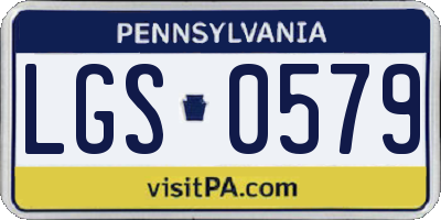PA license plate LGS0579