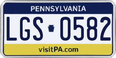 PA license plate LGS0582