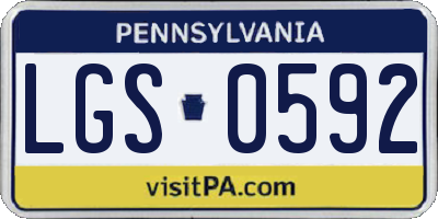 PA license plate LGS0592