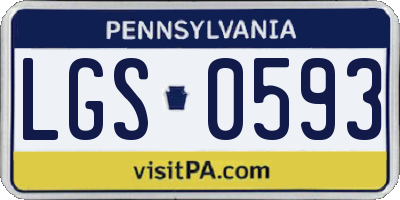 PA license plate LGS0593