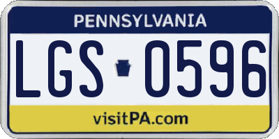 PA license plate LGS0596