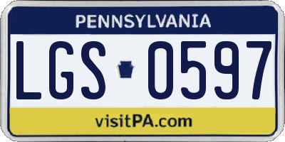 PA license plate LGS0597