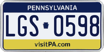 PA license plate LGS0598