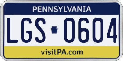 PA license plate LGS0604