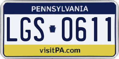 PA license plate LGS0611