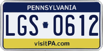 PA license plate LGS0612