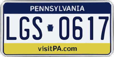 PA license plate LGS0617