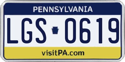 PA license plate LGS0619