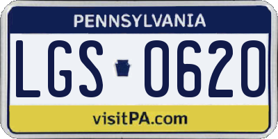 PA license plate LGS0620