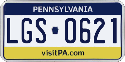 PA license plate LGS0621