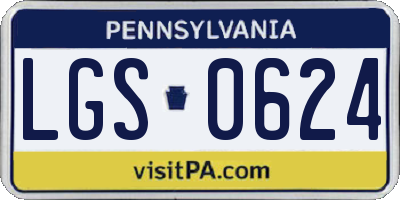 PA license plate LGS0624