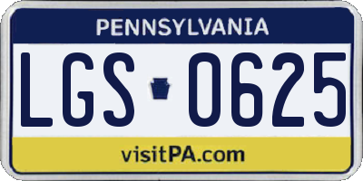 PA license plate LGS0625