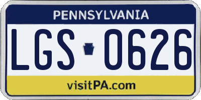 PA license plate LGS0626