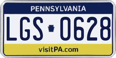 PA license plate LGS0628