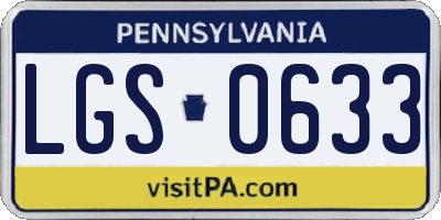 PA license plate LGS0633
