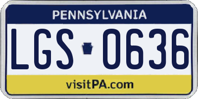 PA license plate LGS0636