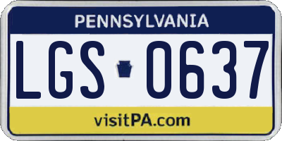 PA license plate LGS0637