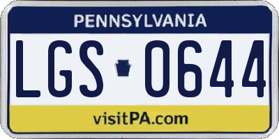 PA license plate LGS0644