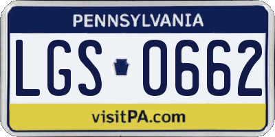 PA license plate LGS0662