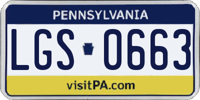 PA license plate LGS0663