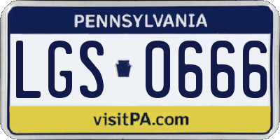 PA license plate LGS0666