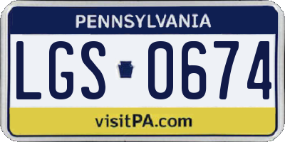 PA license plate LGS0674