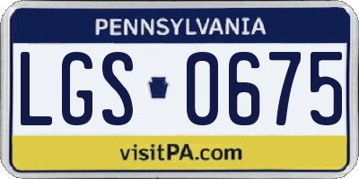 PA license plate LGS0675
