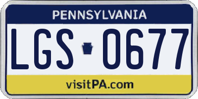PA license plate LGS0677