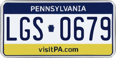 PA license plate LGS0679