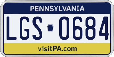 PA license plate LGS0684