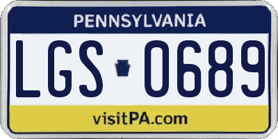 PA license plate LGS0689